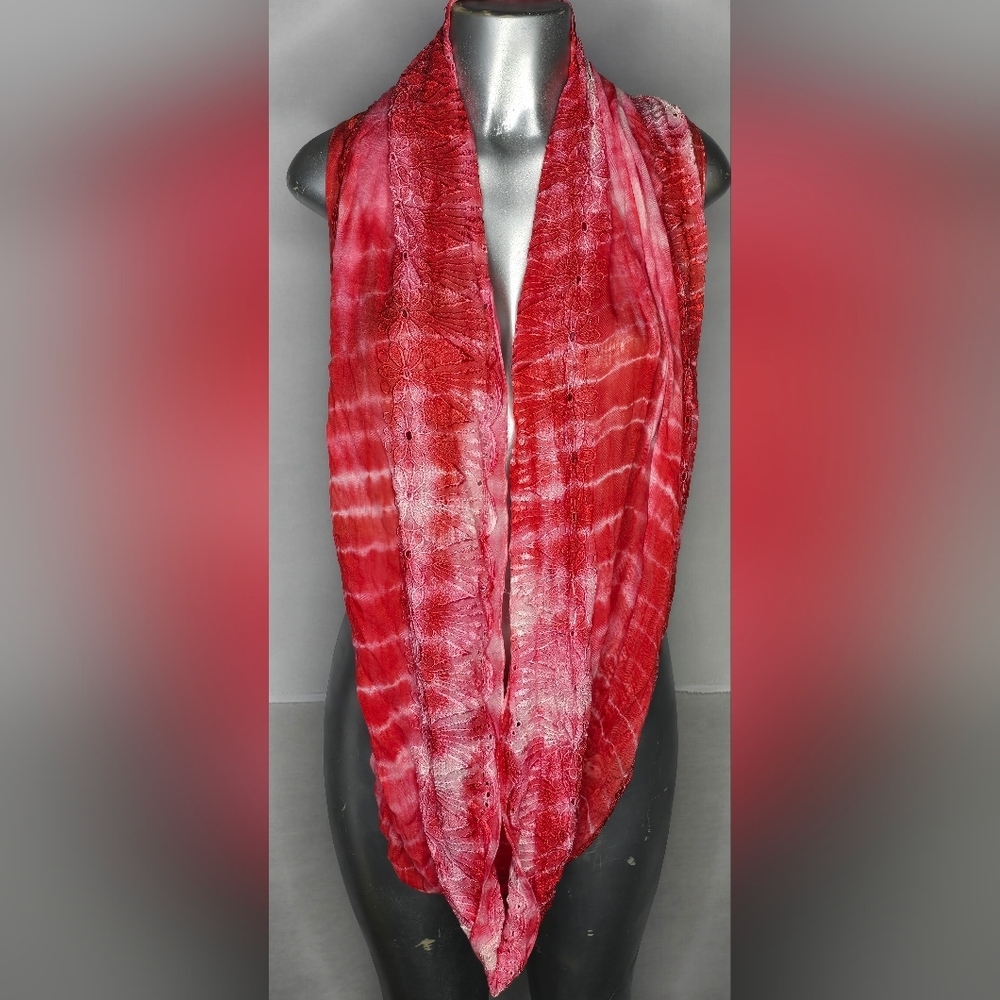 Collection Eighteen Women's Infinity Pink Red Tie Dye 39''